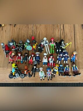 Playmobil Lot 29 Figures + Accessories Knights Pirates Police Bikes Halloween